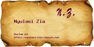 Nyulasi Zia névjegykártya